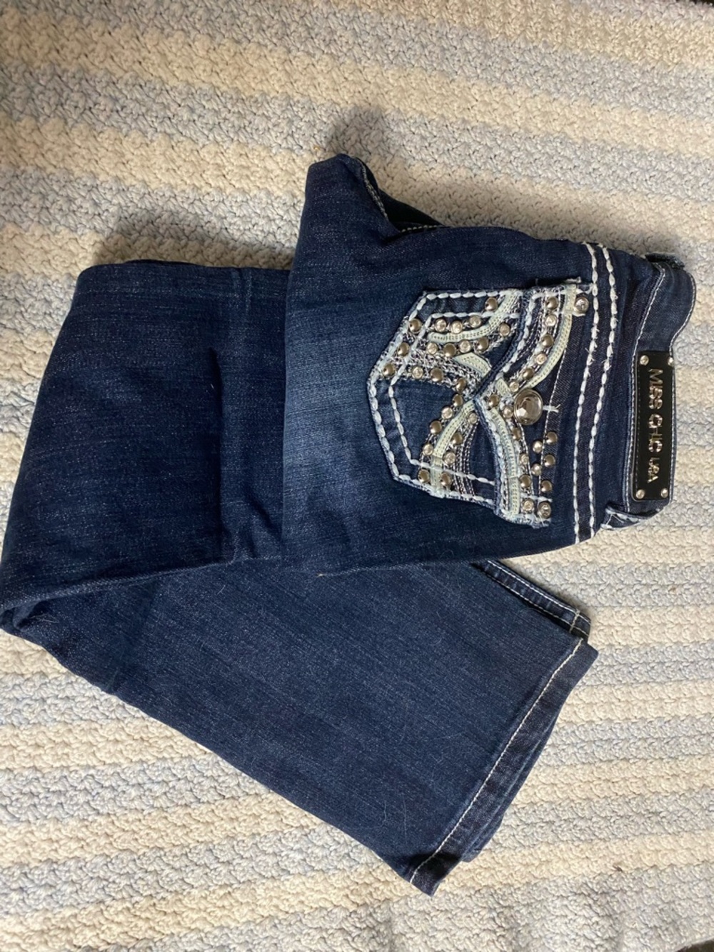 Vintage Y2K Miss Chic Bootcut Jeans Western Bling Cowgirl rhinestones Pockets “w